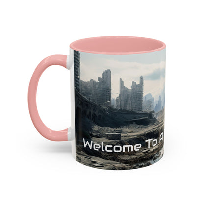 Futuristic Landscape Accent Coffee Mug - Perfect for Sci-Fi Lovers - UK