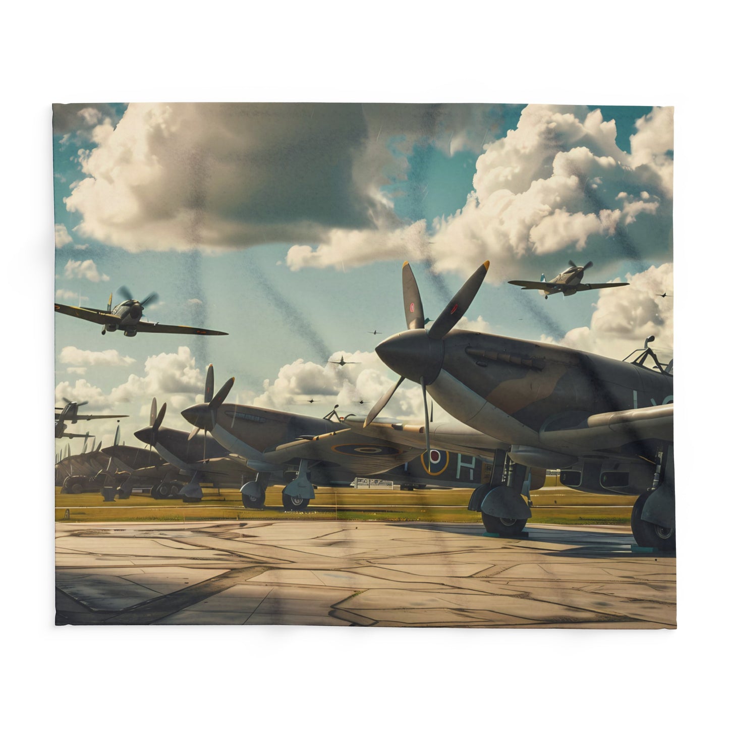 WW2 Airfield #4 Arctic Fleece Blanket - UK