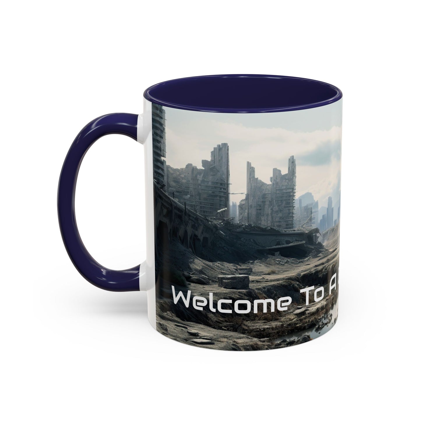 Futuristic Landscape Accent Coffee Mug - Perfect for Sci-Fi Lovers - UK