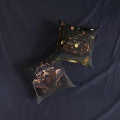 Industrial-Style Car - Square Cushion - Steampunk Home Decor UK
