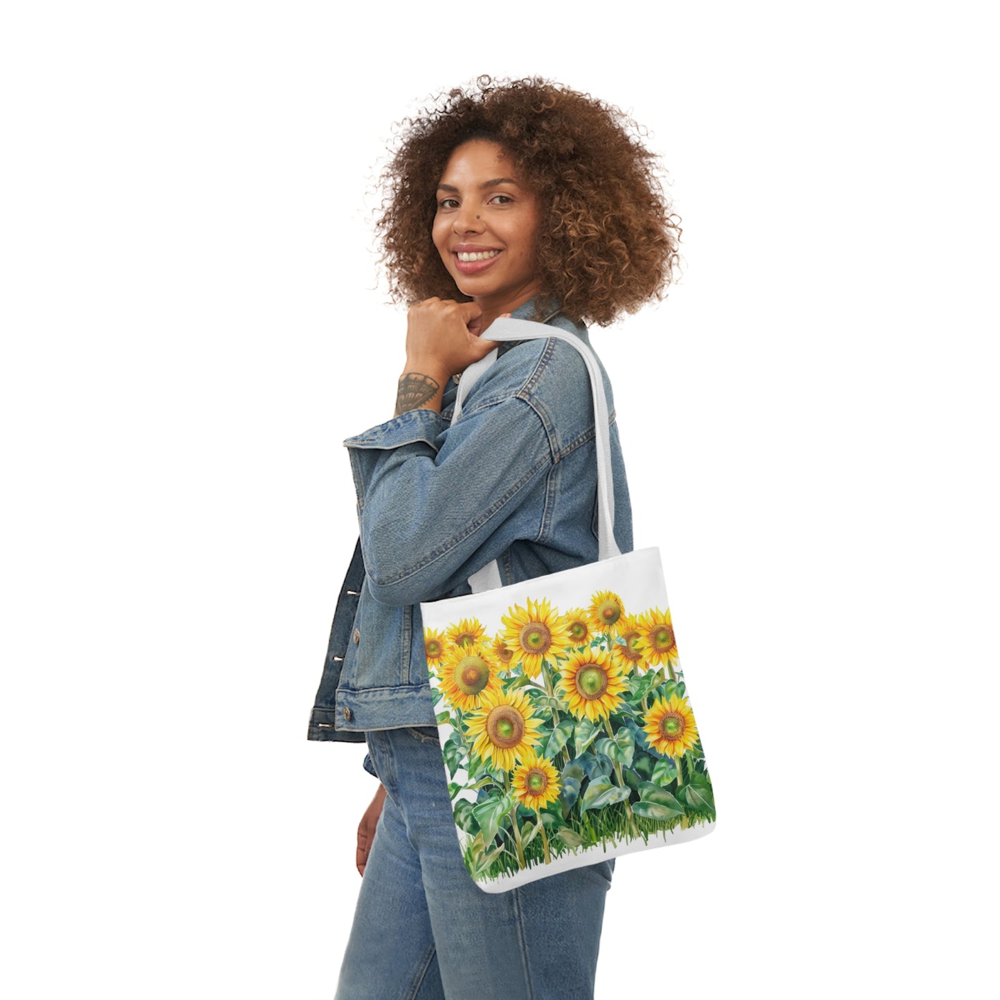 Sunflower Design - Polyester Canvas Tote Bag (AOP)