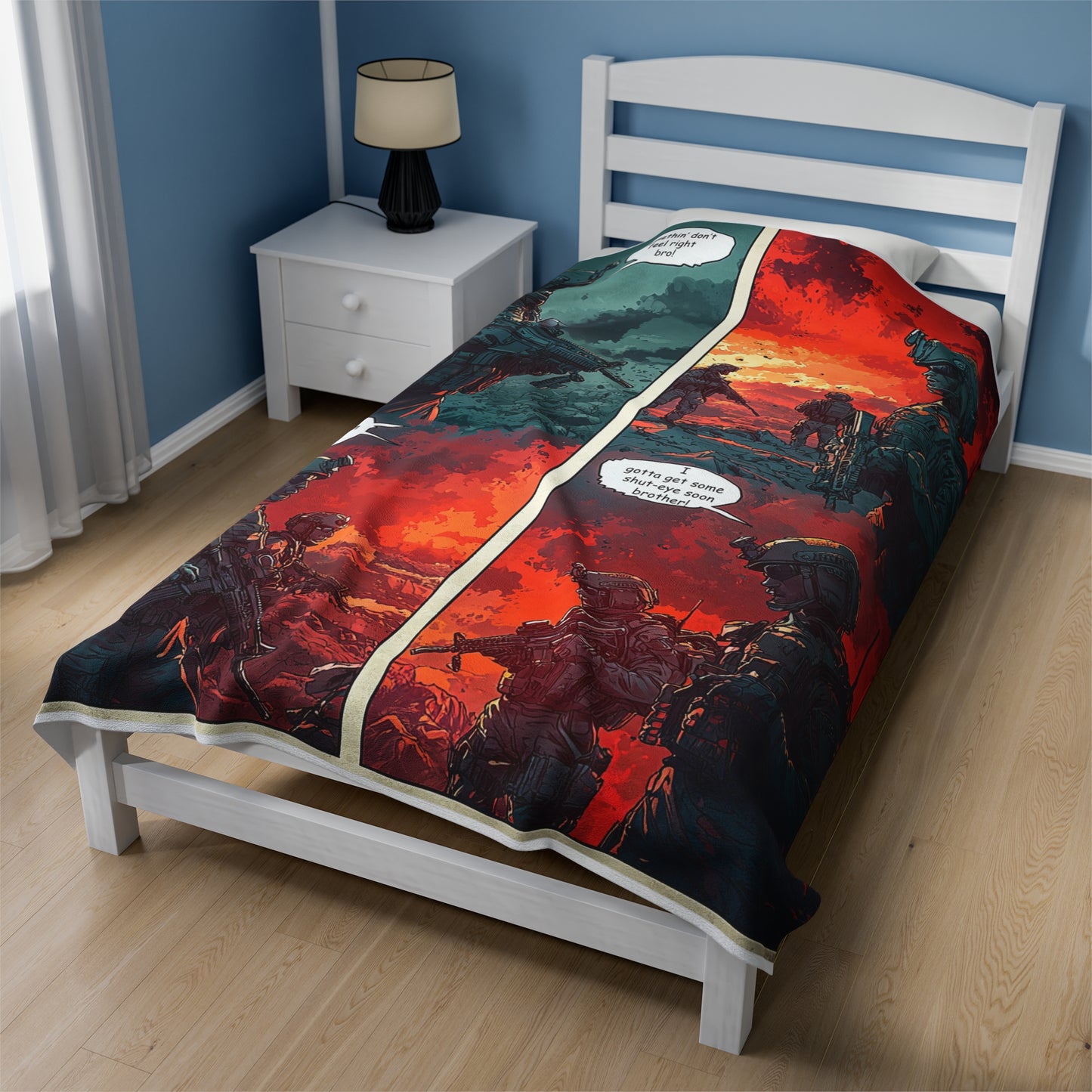 Special Forces Comic Cover 2 - Velveteen Plush Blanket USA