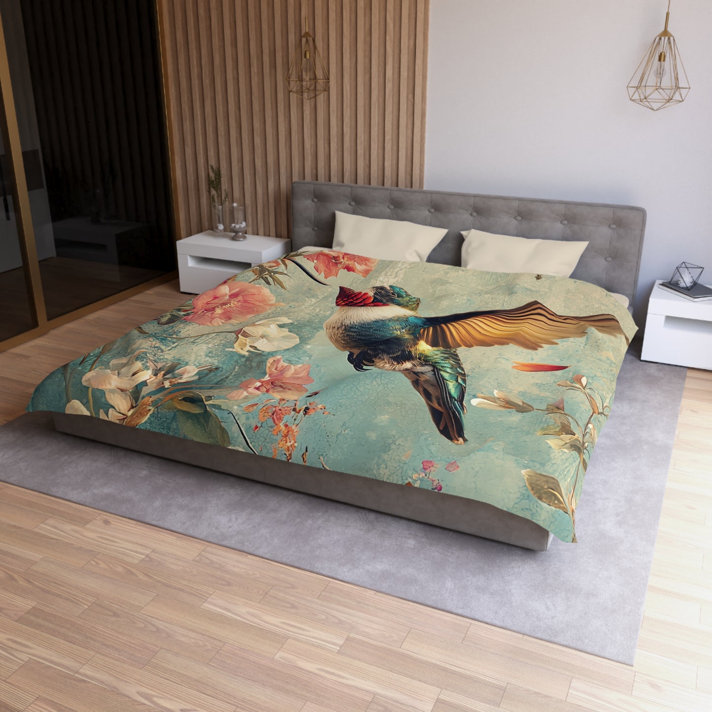 Beautiful Hummingbird  - Microfiber Duvet Cover USA and UK