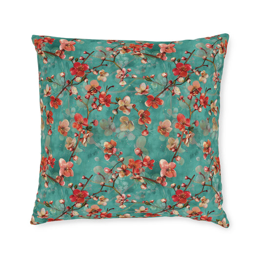 Turquoise Chinoiseries - Square Pillow - UK