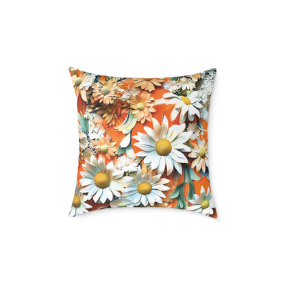 **Daisy Chinoiseries - Square Poly Canvas Pillow UK