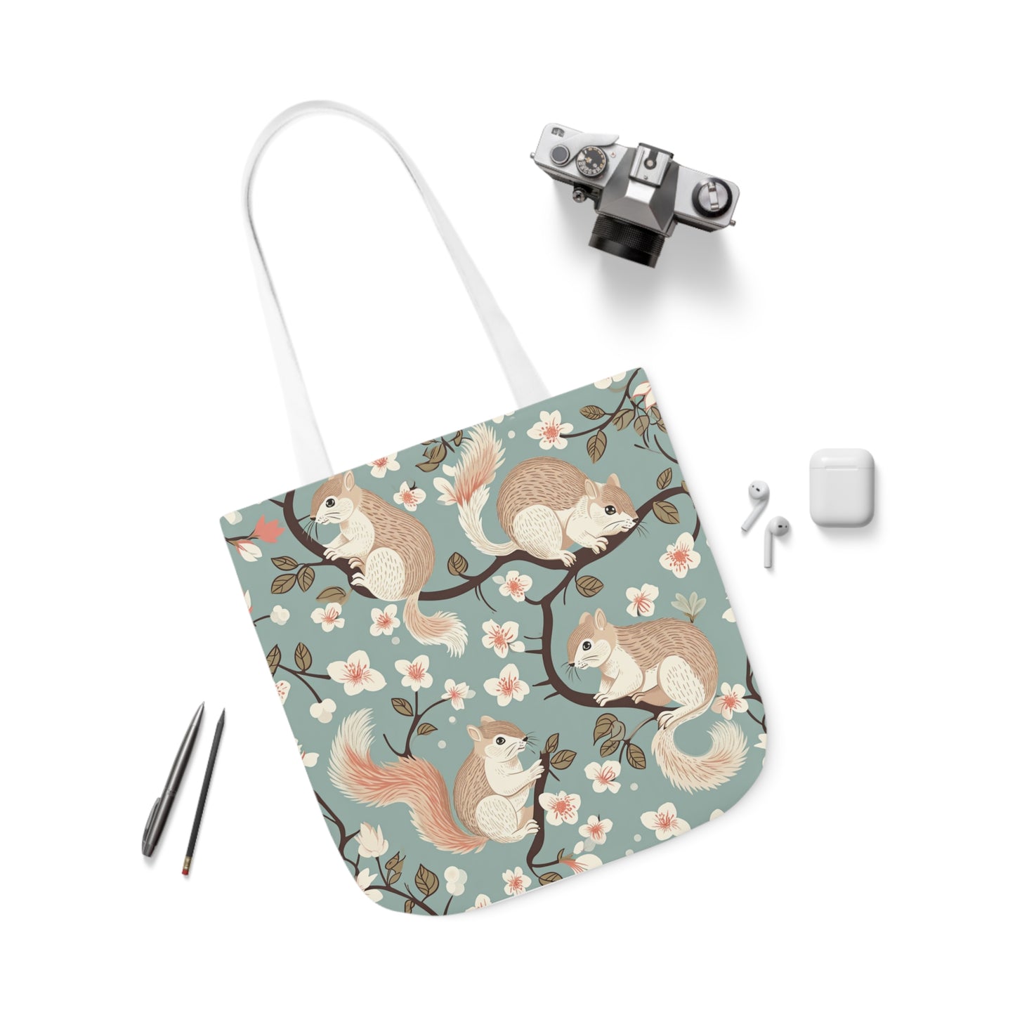 Squirrel Polyester Canvas Tote Bag (AOP)