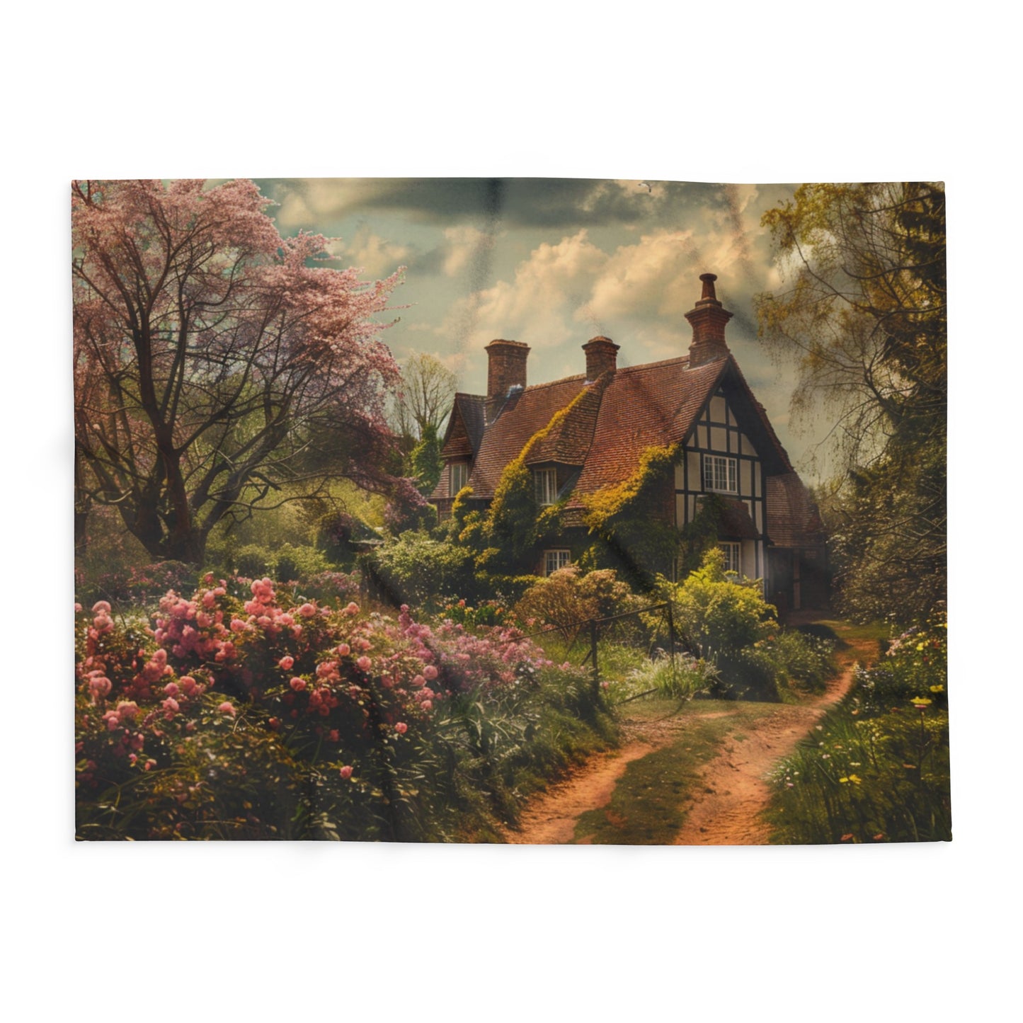 English Springtime 2 Arctic Fleece Blanket - UK, USA