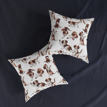 Puppy At Play - Square Pillow - UK