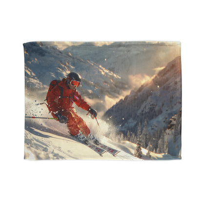 Downhill Skier #1 - Soft Polyester Blanket