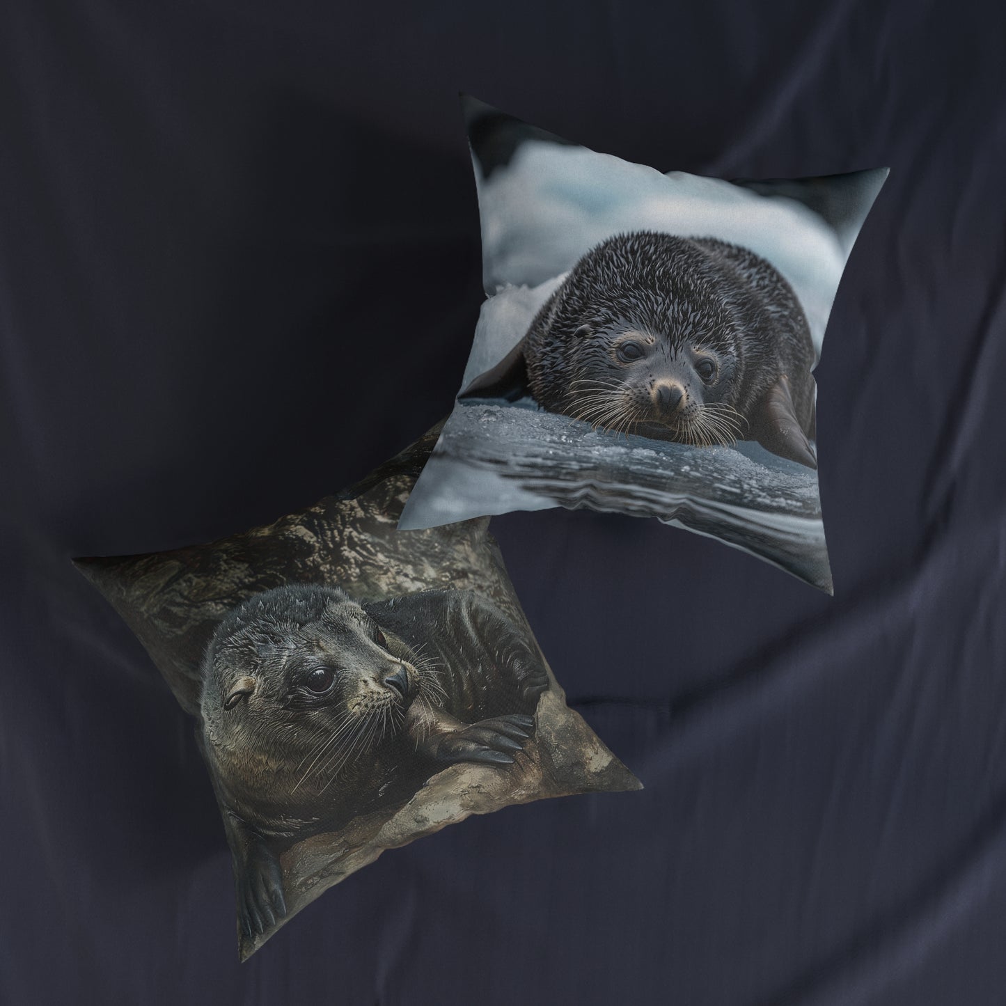 Cute Fur Seal Design Square Pillow - Perfect for Ocean Lovers UK
