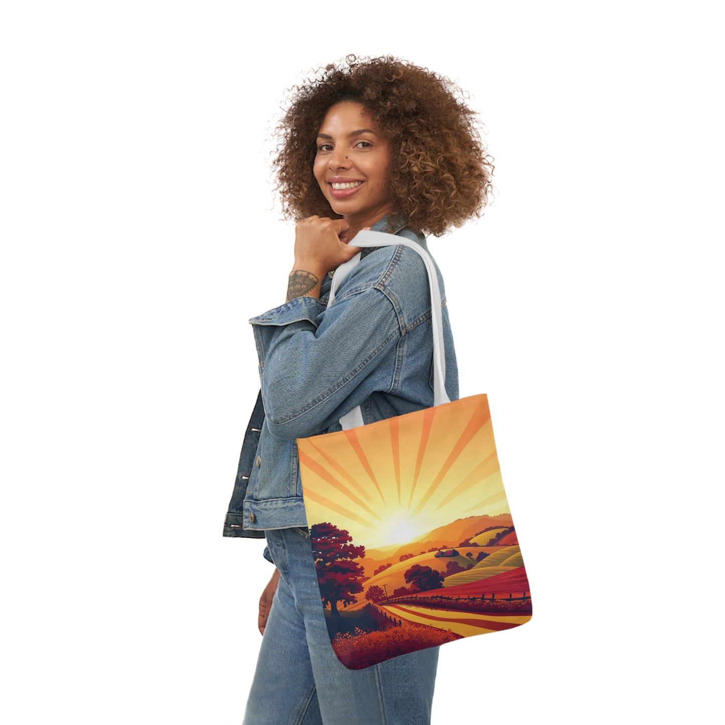 Sunset In The Countryside #1 - Polyester Canvas Tote Bag (AOP)