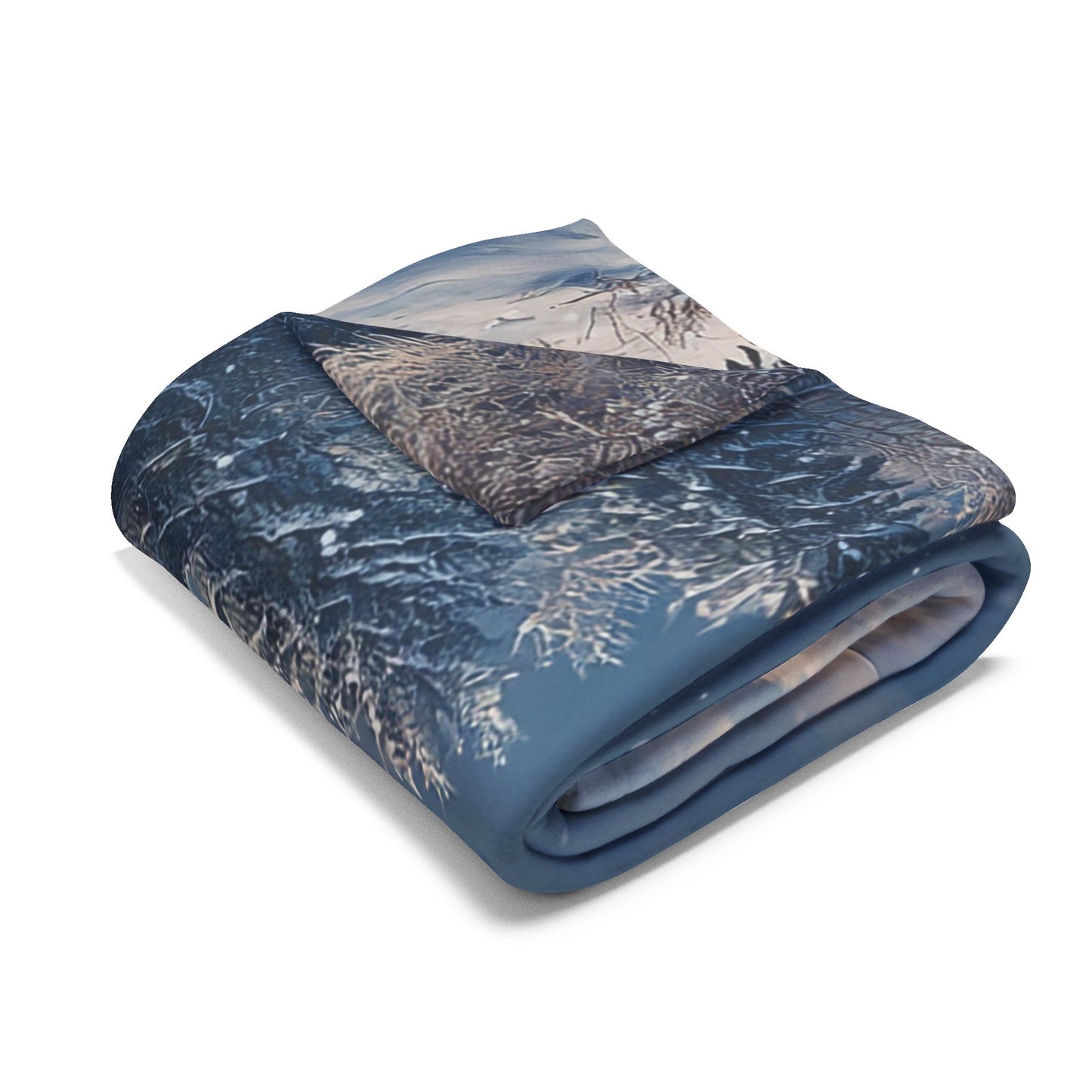 Cosy Arctic Fleece Blanket - Winter Cabin Design - UK