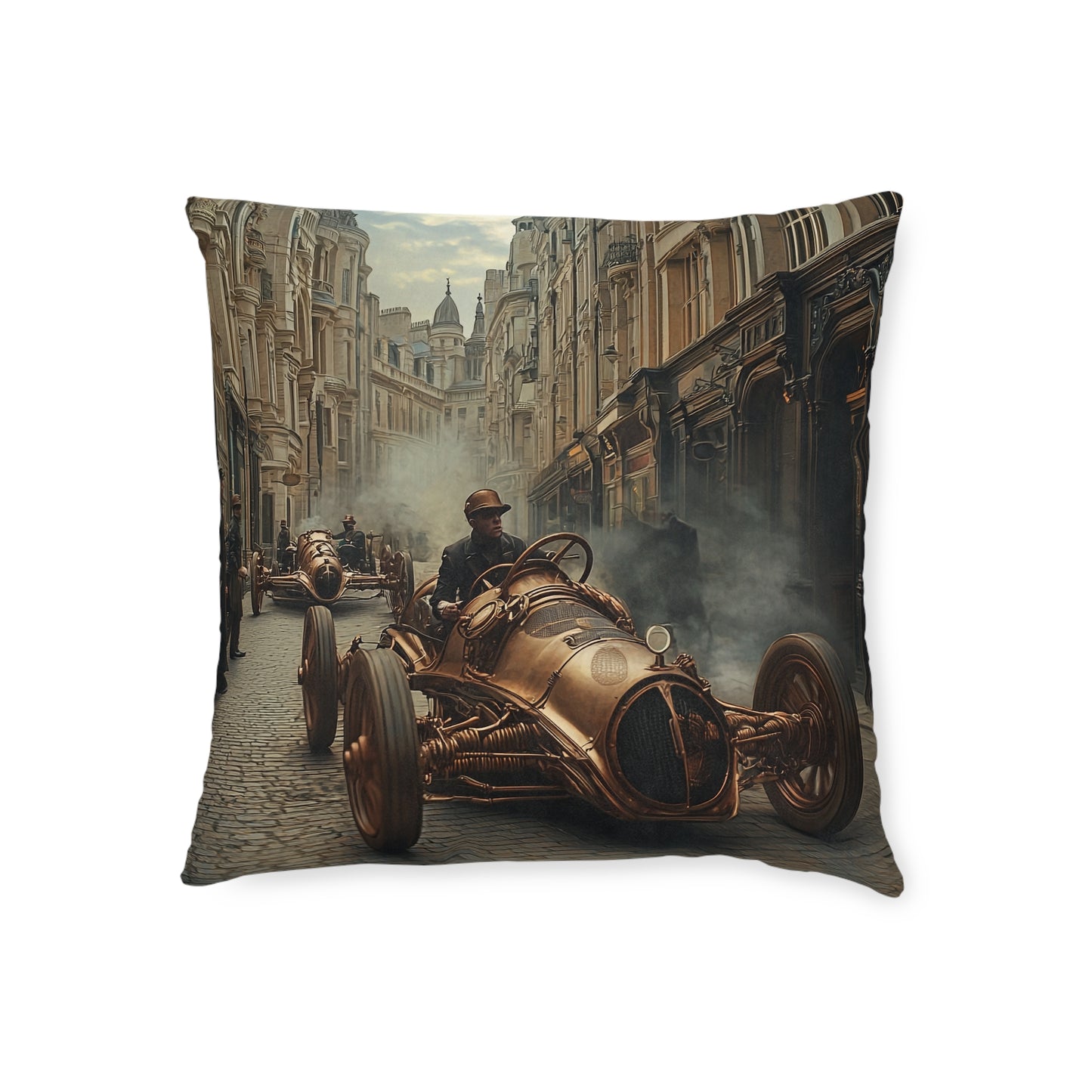 Industrial-Style Car 2 - Square Cushion - Steampunk Home Decor UK