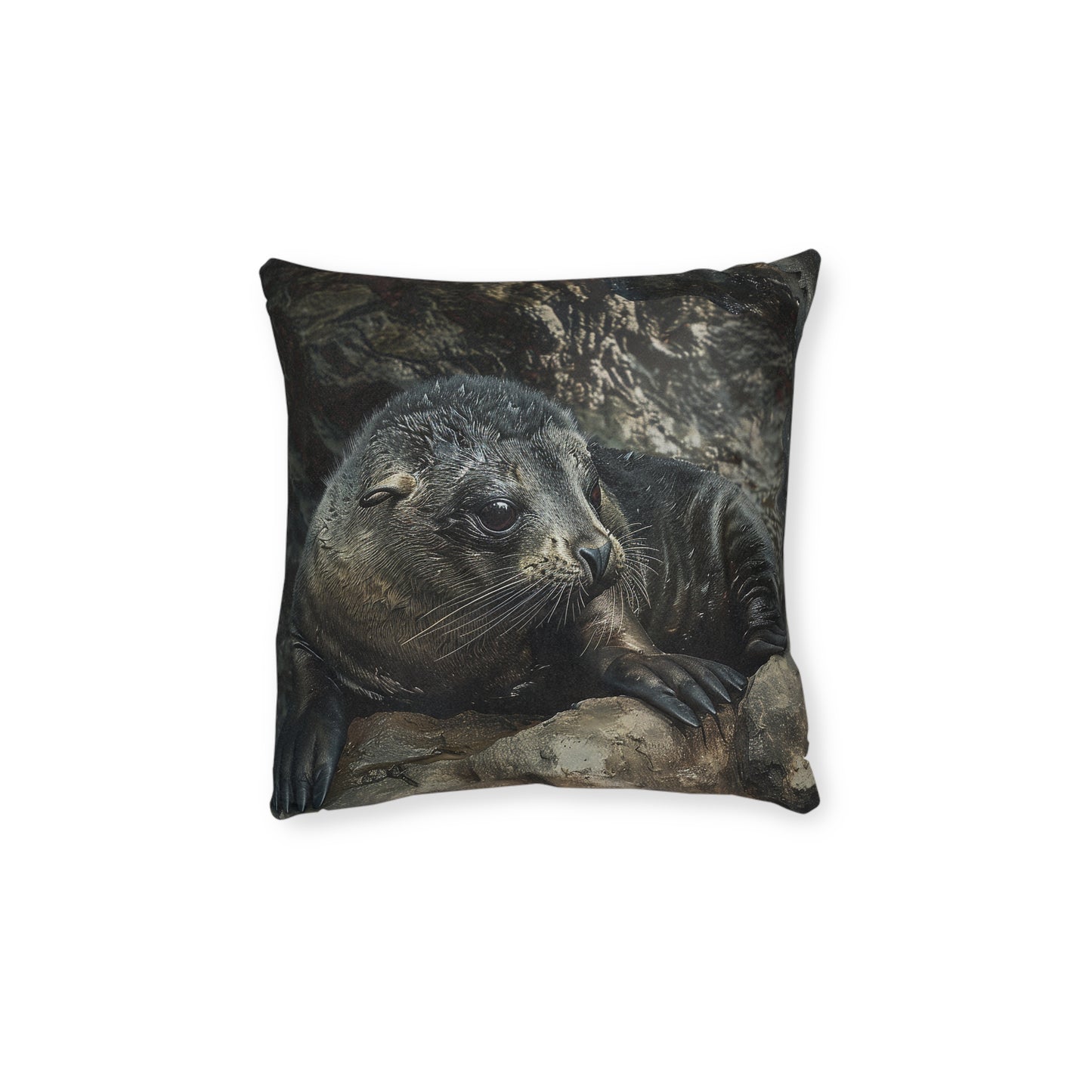 Cute Fur Seal Design Square Pillow - Perfect for Ocean Lovers UK