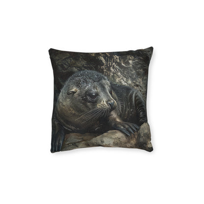 Cute Fur Seal Design Square Pillow - Perfect for Ocean Lovers UK