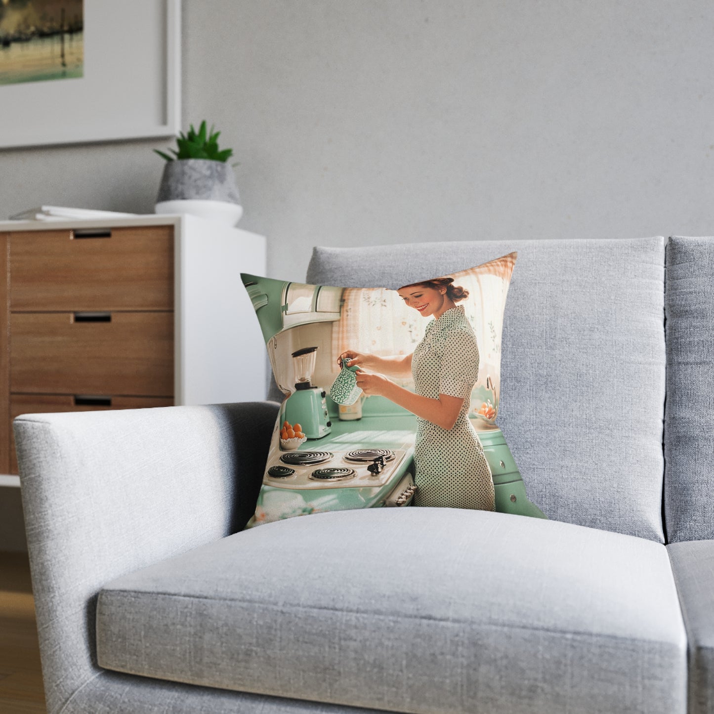 1950s Americana 2 - Square Pillow - UK