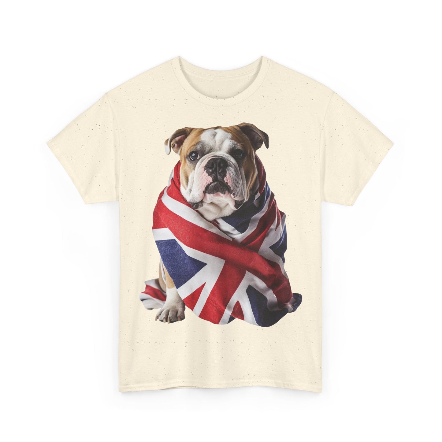 British Bulldog In Union Jack - Unisex Heavy Cotton Tee - Cute Dog Lover Gift UK
