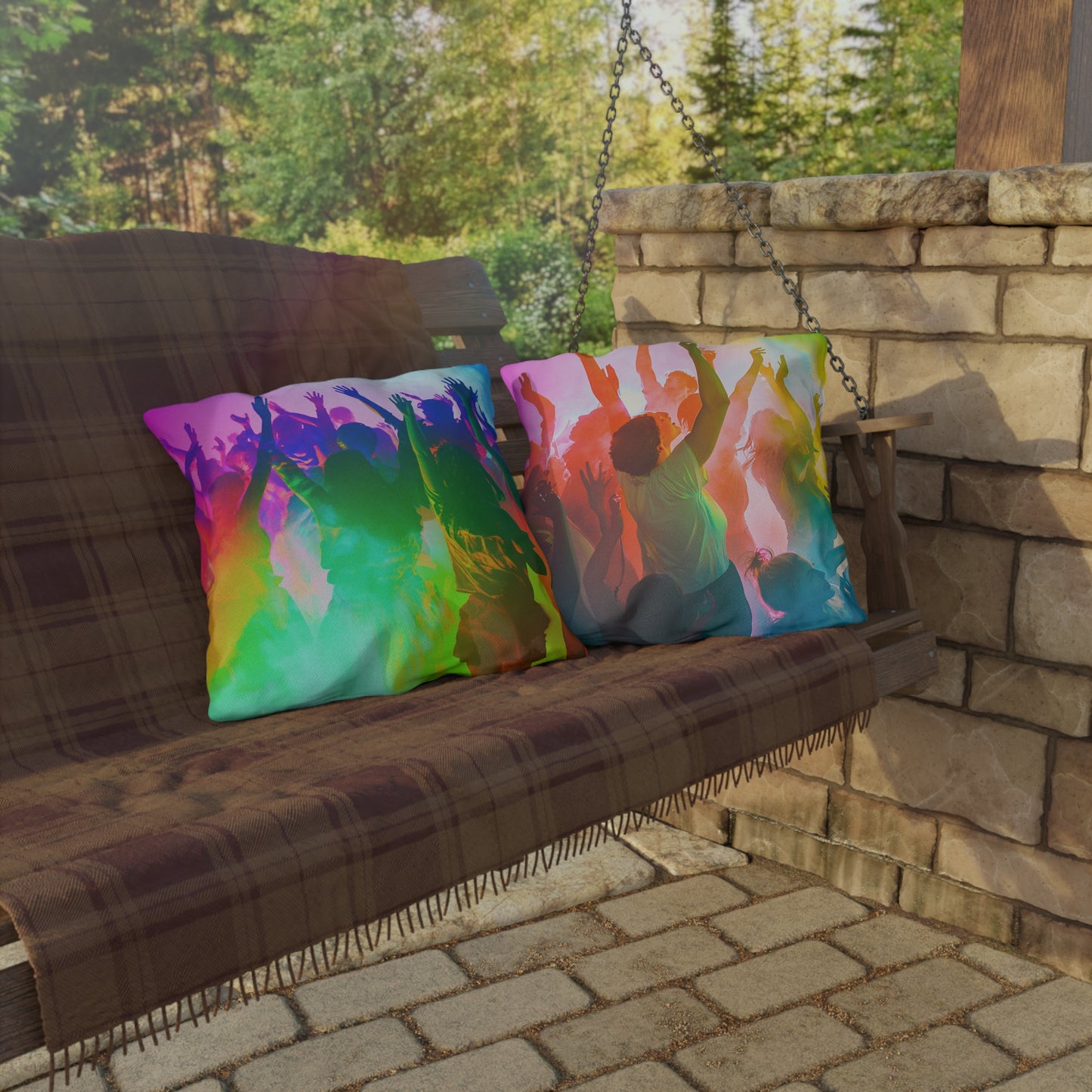 Rainbow Party Cushion - Outdoor Pillows - USA