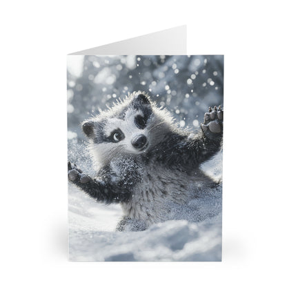 Badger in The Snow - Blank Card (5 Pack) UK