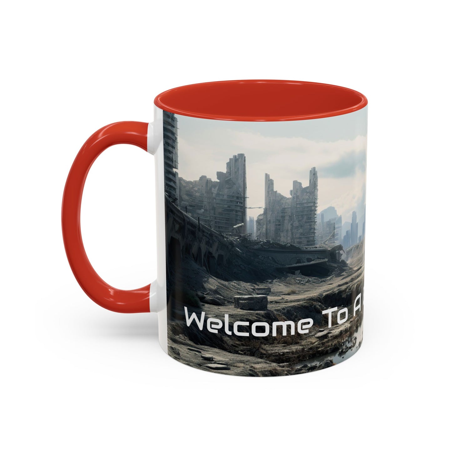 Futuristic Landscape Accent Coffee Mug - Perfect for Sci-Fi Lovers - UK