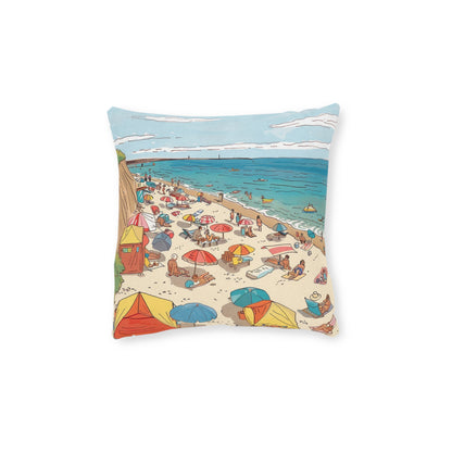 At The Beach - Square Pillow - UK