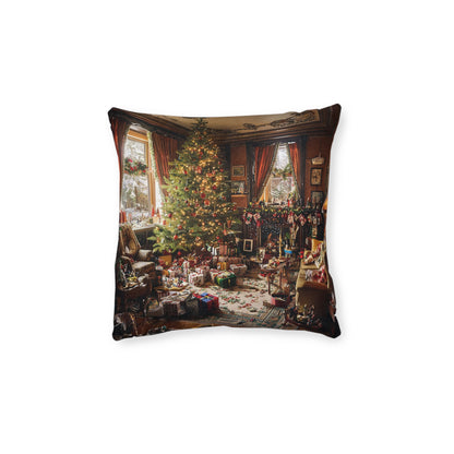 Cosy Christmas Square Pillow - Festive Home Decor UK