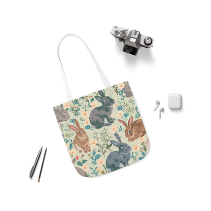 Rabbit Polyester Canvas Tote Bag (AOP)