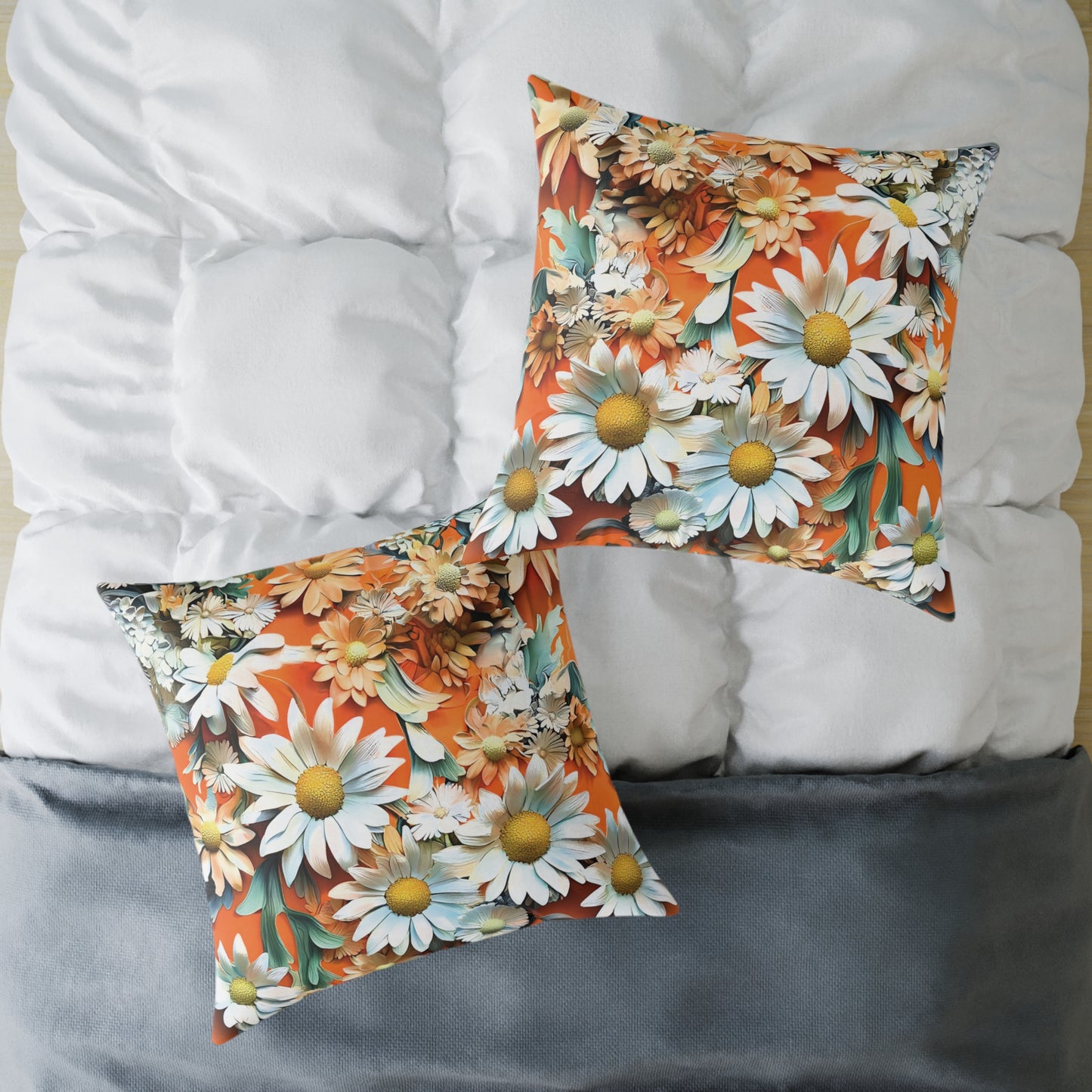 **Daisy Chinoiseries - Square Poly Canvas Pillow UK