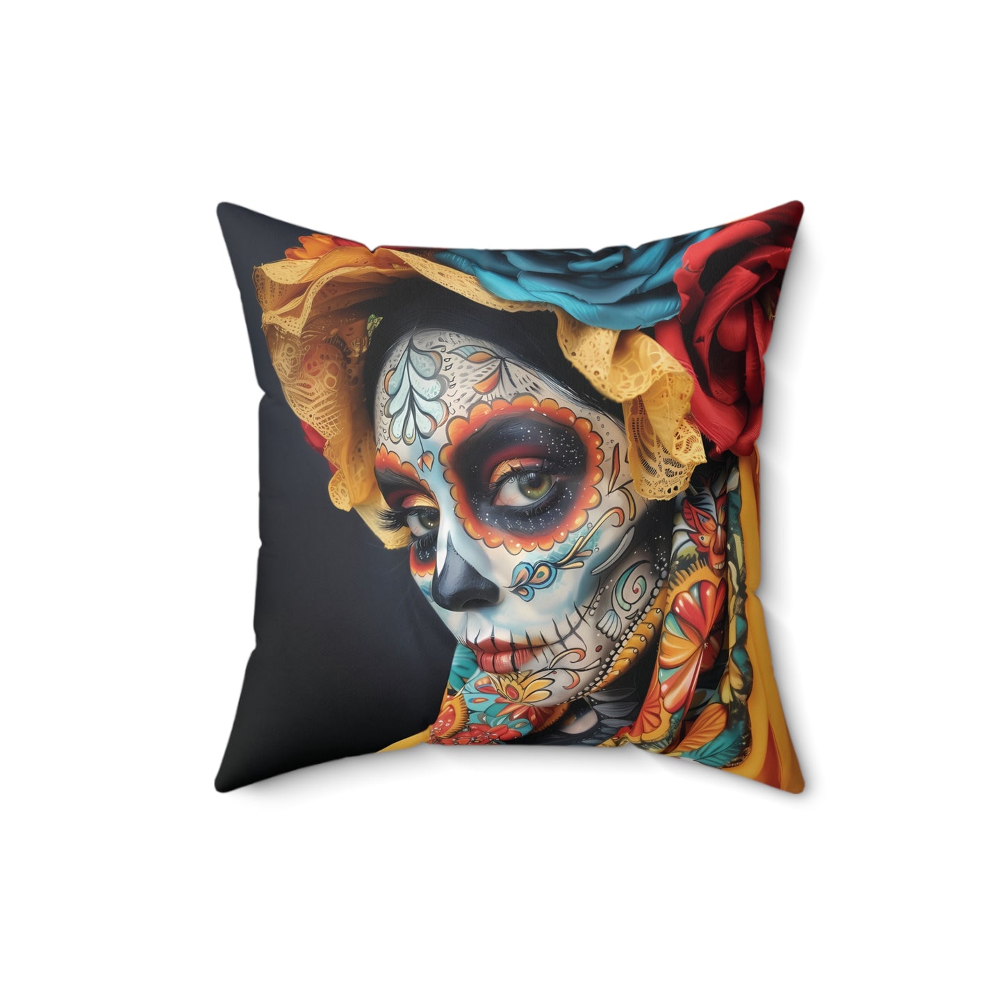 Day of The Dead - Spun Polyester Square Pillow - USA