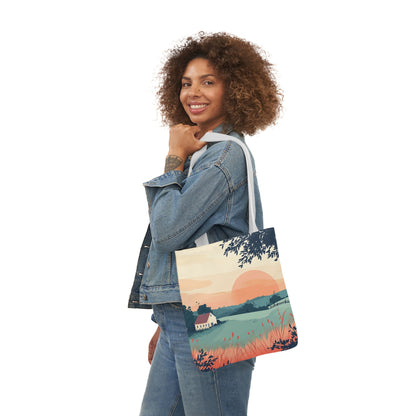 Sunrise In The Countryside #2 - Polyester Canvas Tote Bag (AOP)