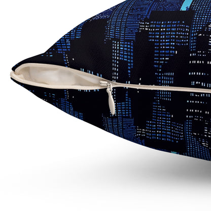 Night Cityscape - Spun Polyester Square Pillow - USA