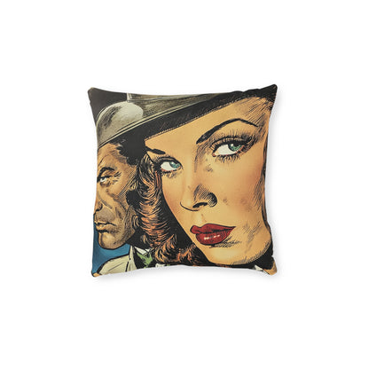 1940s Gangster Comic 2 - Square Cushion - Gangster Home Decor UK