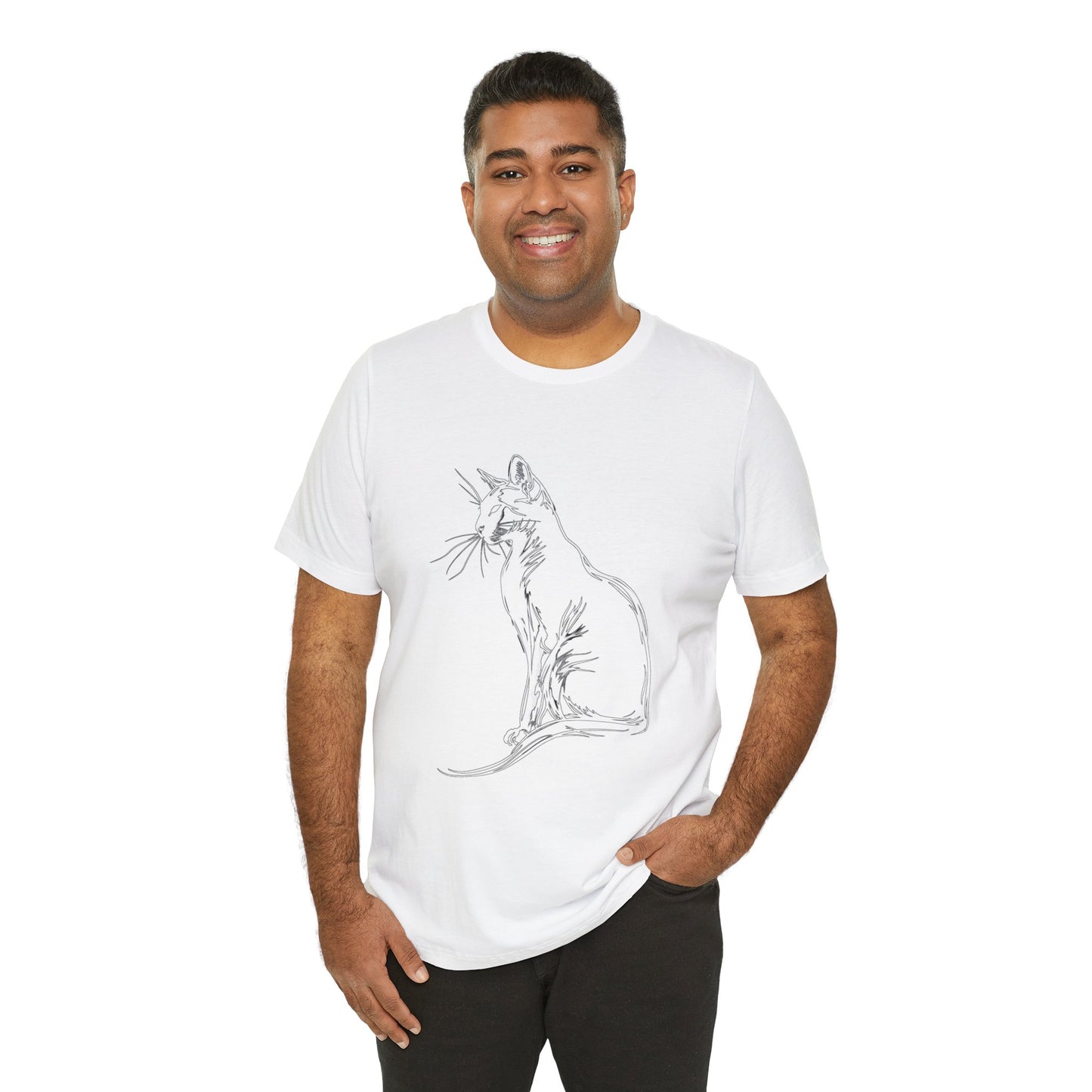 Cat Silhouette #6 - Unisex Jersey Short Sleeve Tee