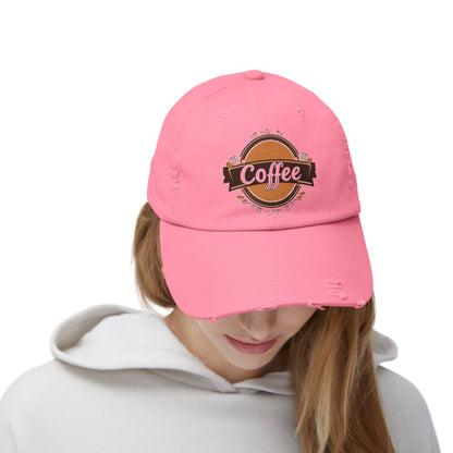 Vintage Style Hat for Coffee Lovers - Unisex Distressed Coffee Cap - USA