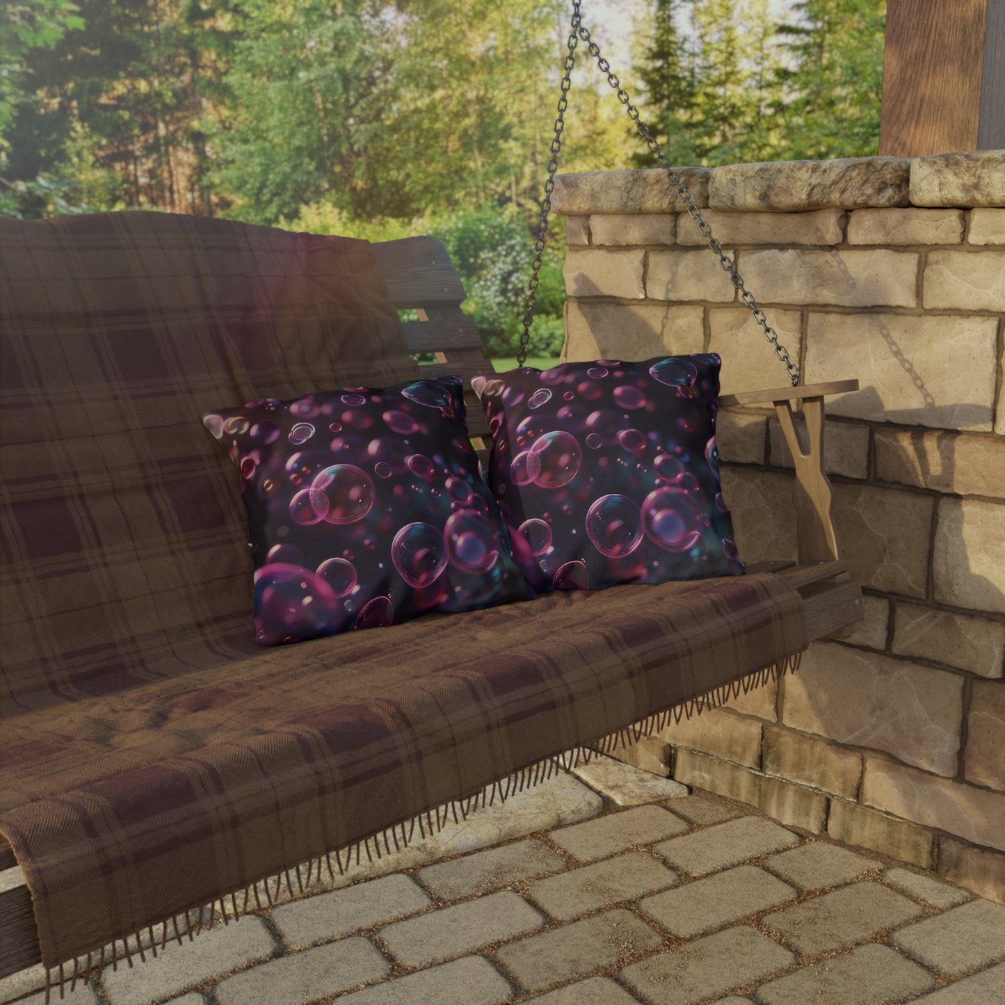 Blackcurrant Bubbles - Outdoor Pillows - USA