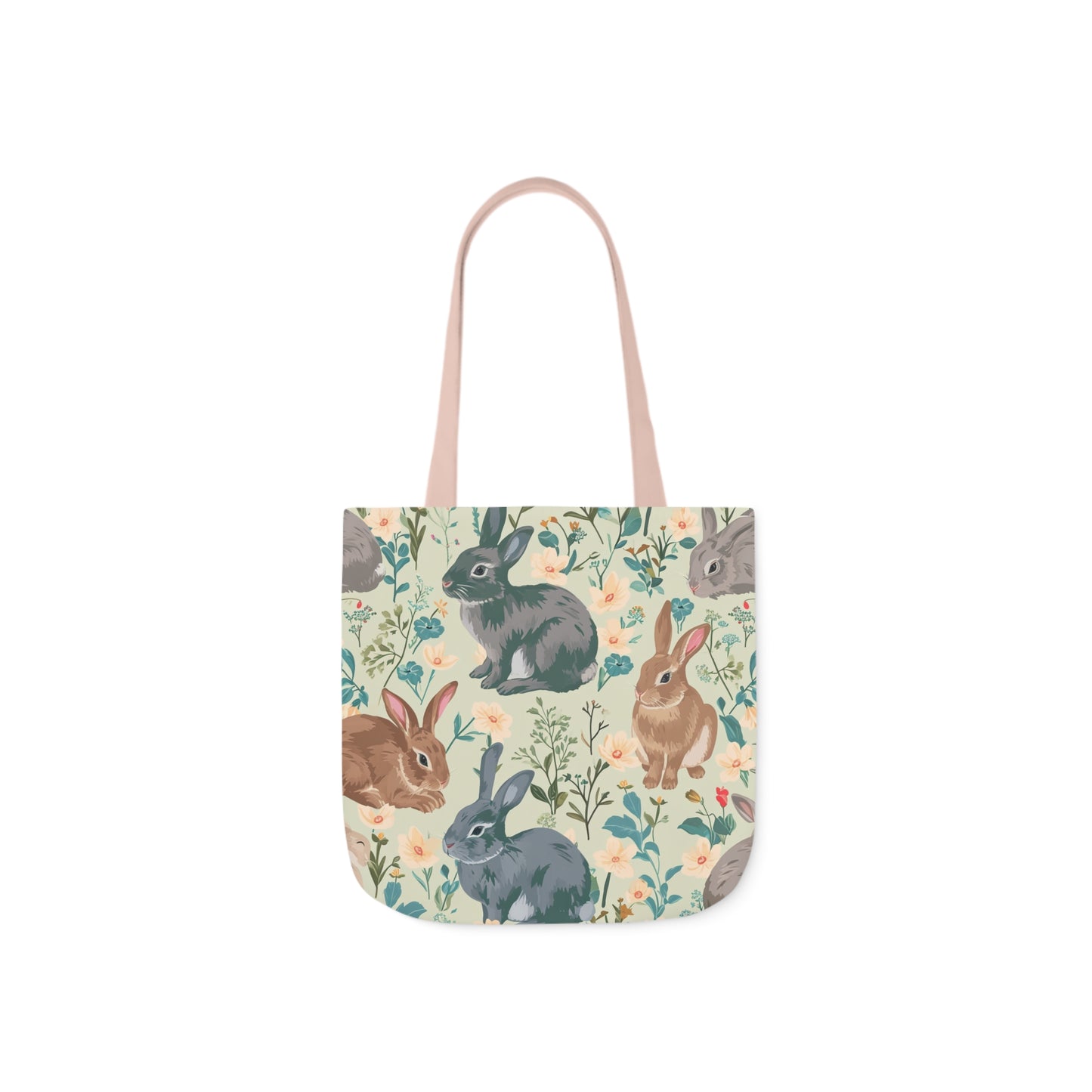 Rabbit Polyester Canvas Tote Bag (AOP)