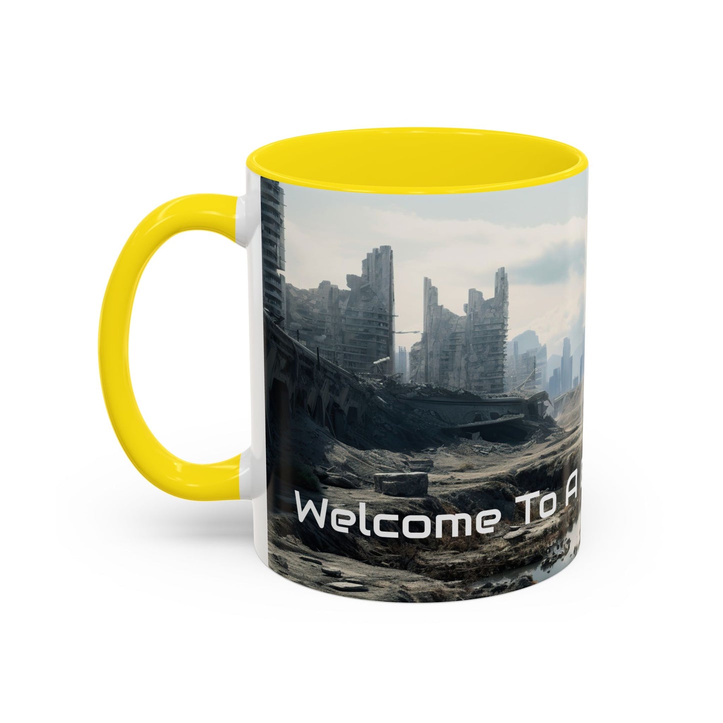 Futuristic Landscape Accent Coffee Mug - Perfect for Sci-Fi Lovers - UK