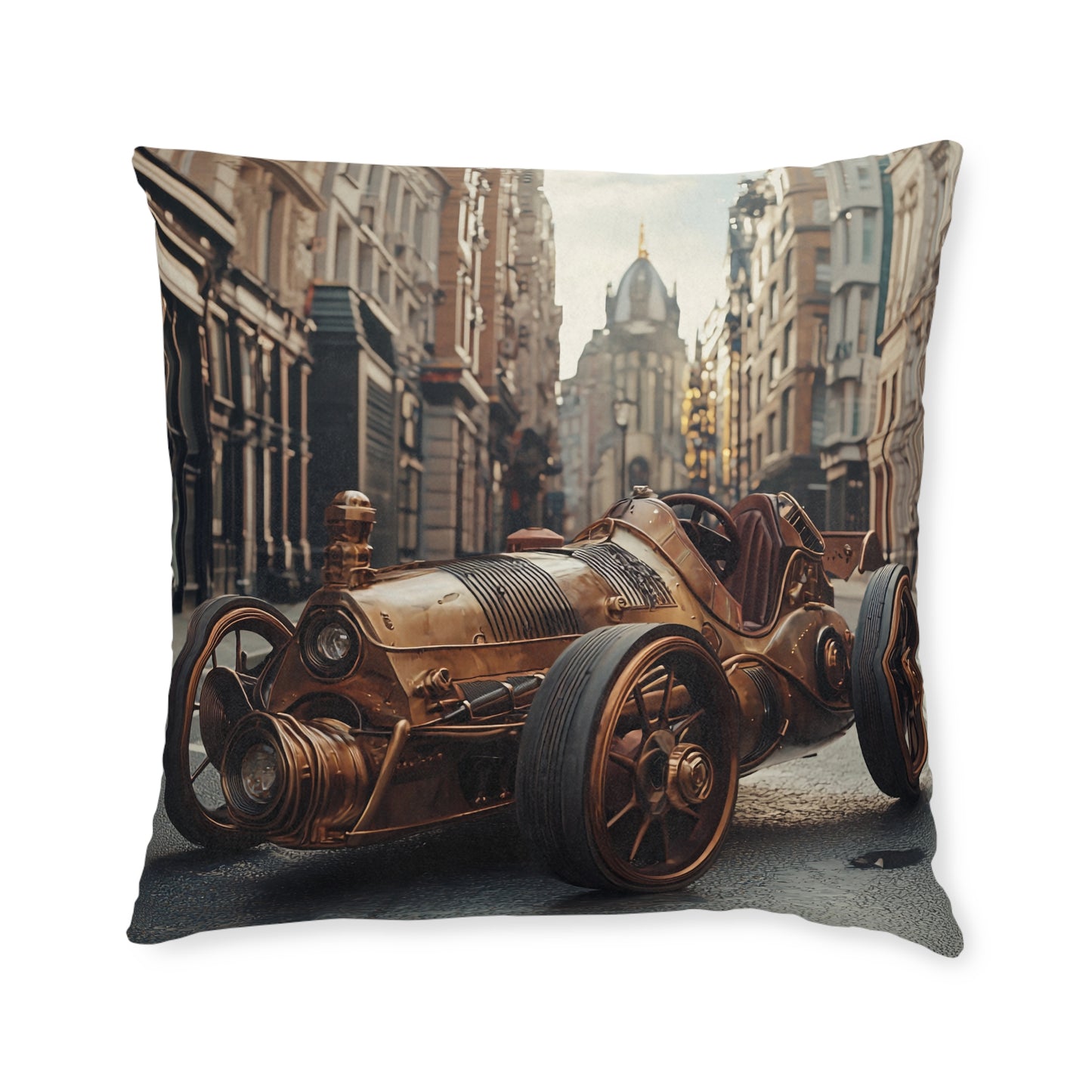 Industrial-Style Car 2 - Square Cushion - Steampunk Home Decor UK