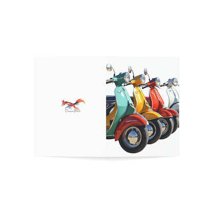 Vibrant Scooters Greeting Cards - Set of 1, 10, 30, or 50pcs for All Occasions - USA