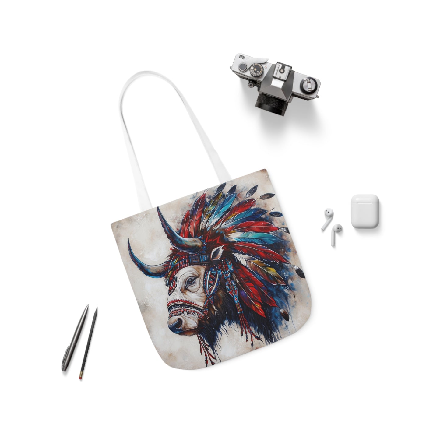 Native American Art #3 - Polyester Canvas Tote Bag (AOP)