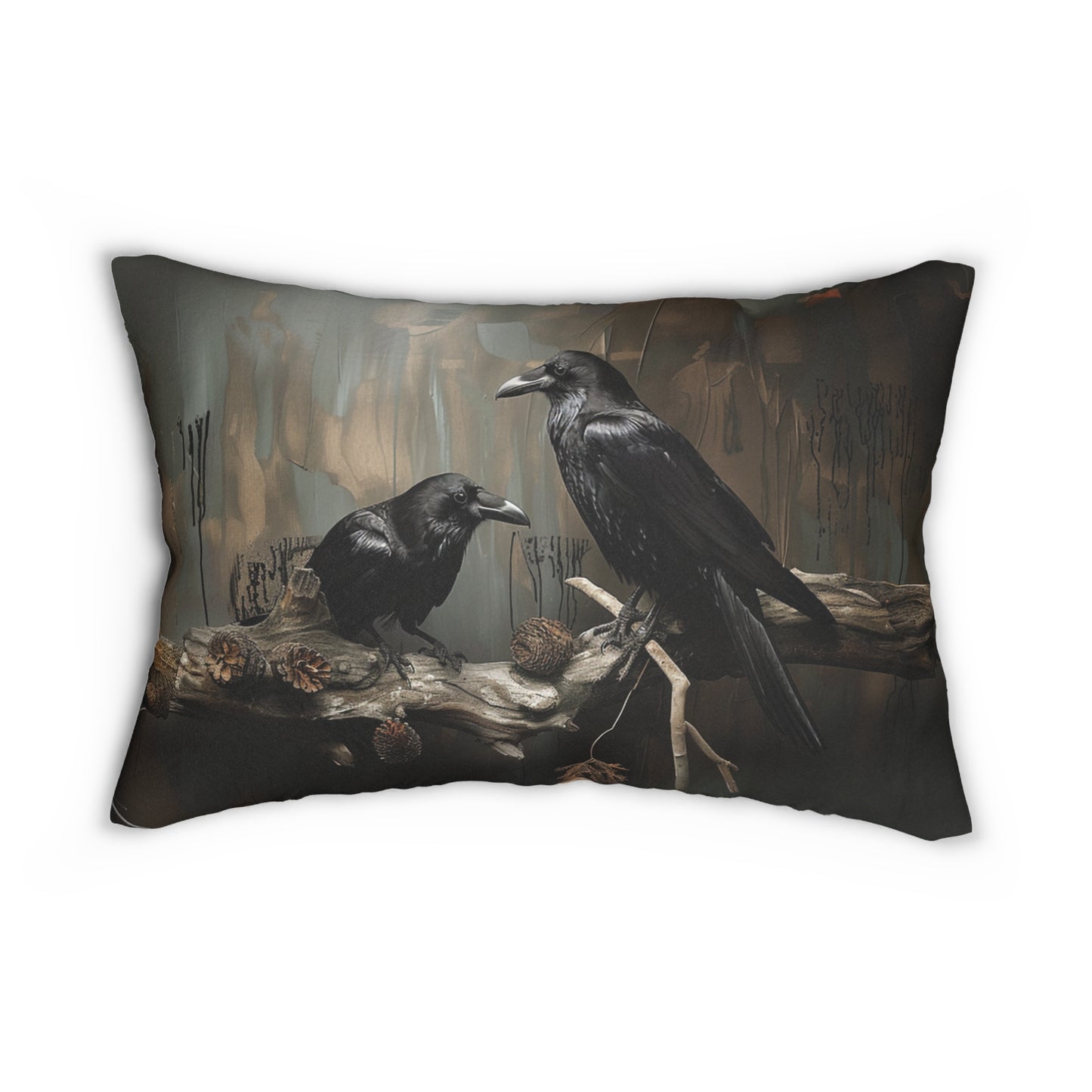 Crow - Spun Polyester Lumbar Pillow - USA