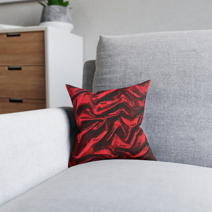 Luxurious Red Velvet Effect Square Pillow - UK