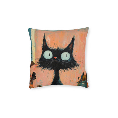 Scruffy Cat 1 -Square Cushion - UK