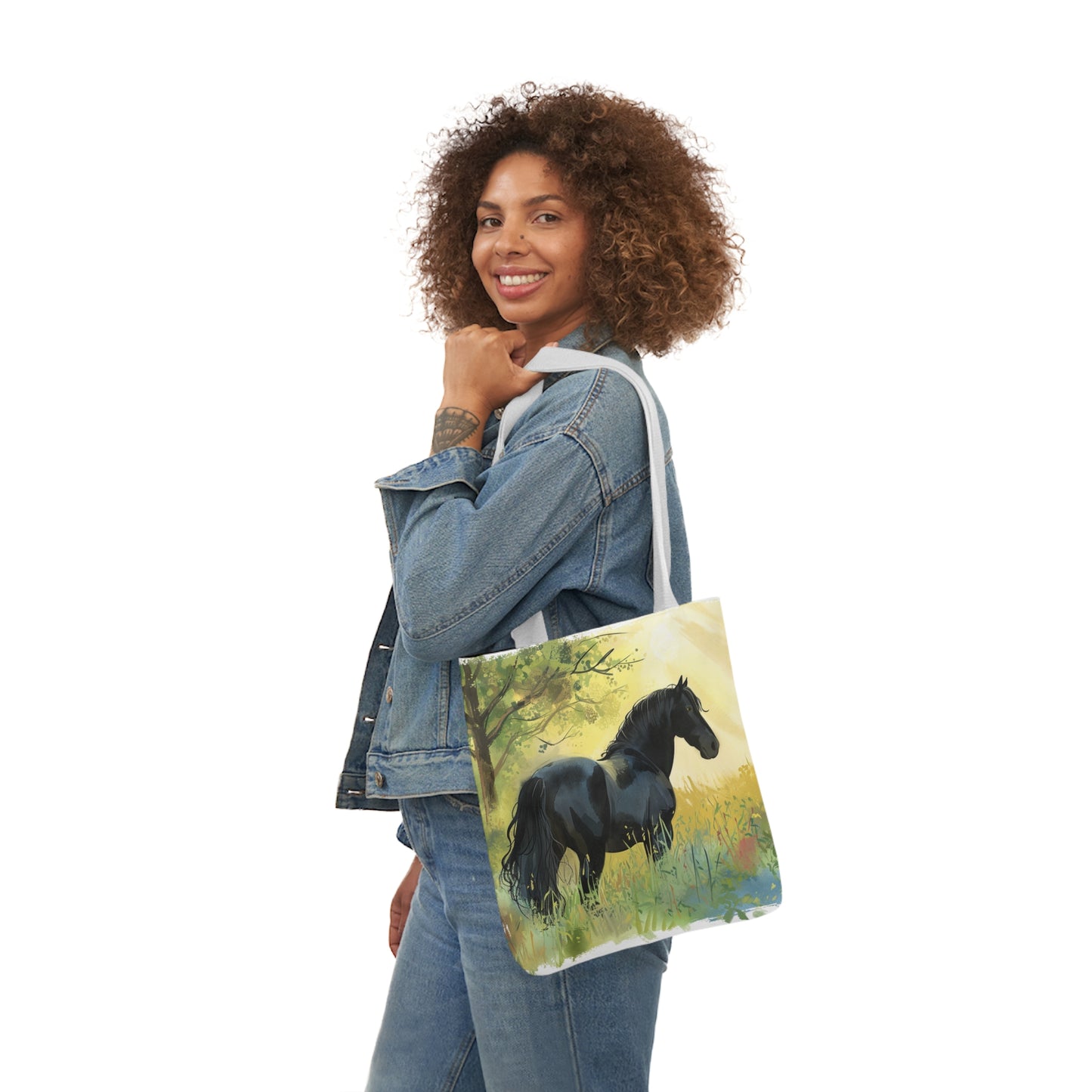 Horse #4 Polyester Canvas Tote Bag (AOP)