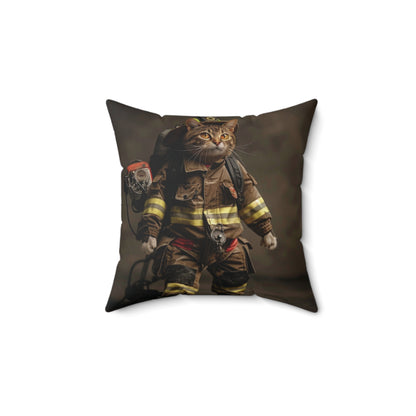 Top Gun Cat - Spun Polyester Square Pillow - USA