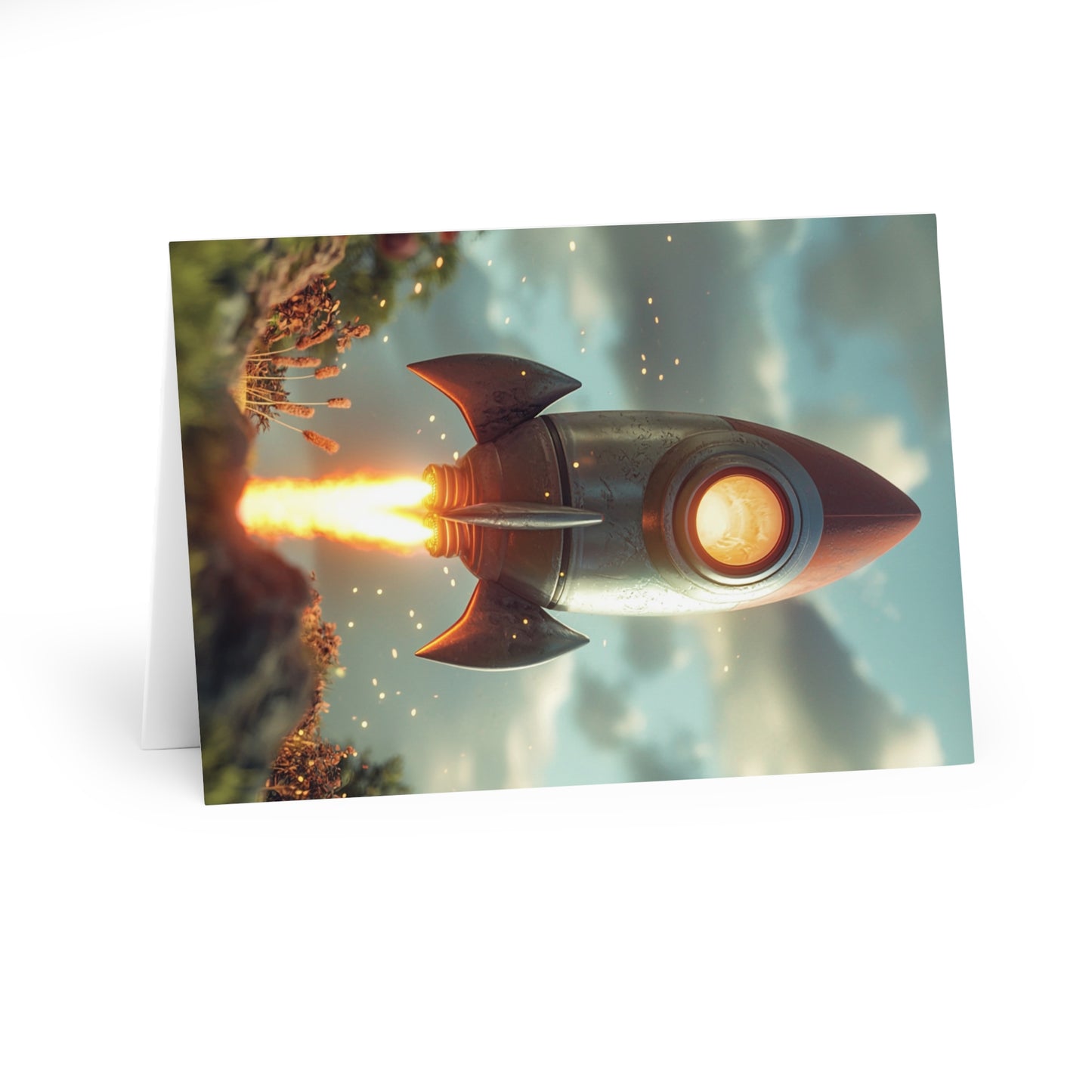 Rocket To The Moon - Blank Card (5 Pack) UK