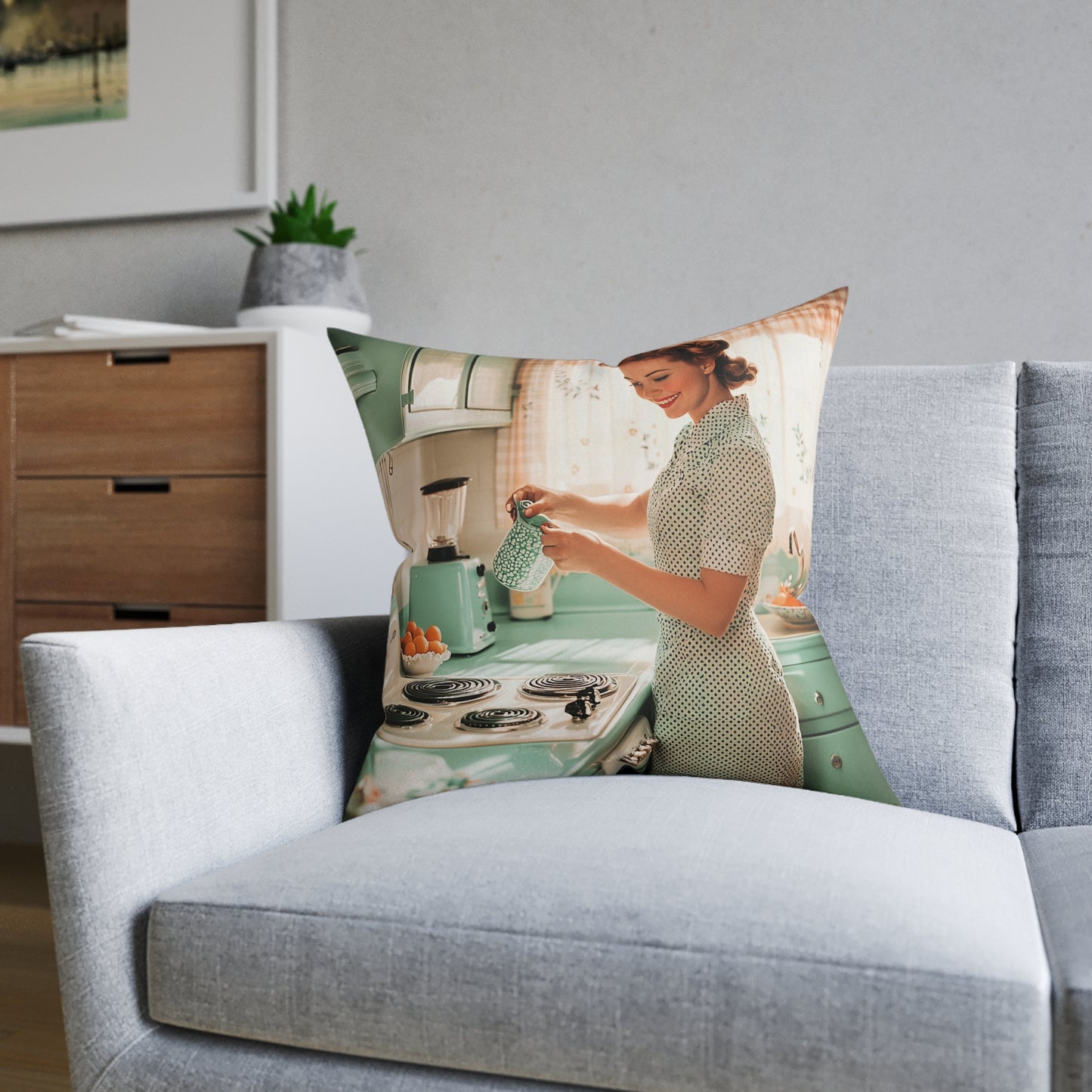 1950s Americana 2 - Square Pillow - UK