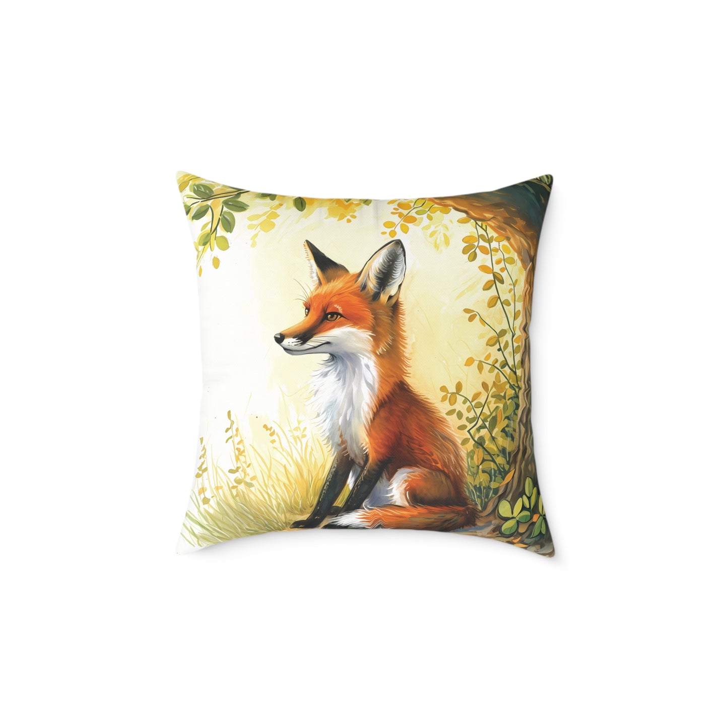 Cute Foxes - Square Poly Canvas Pillow - UK