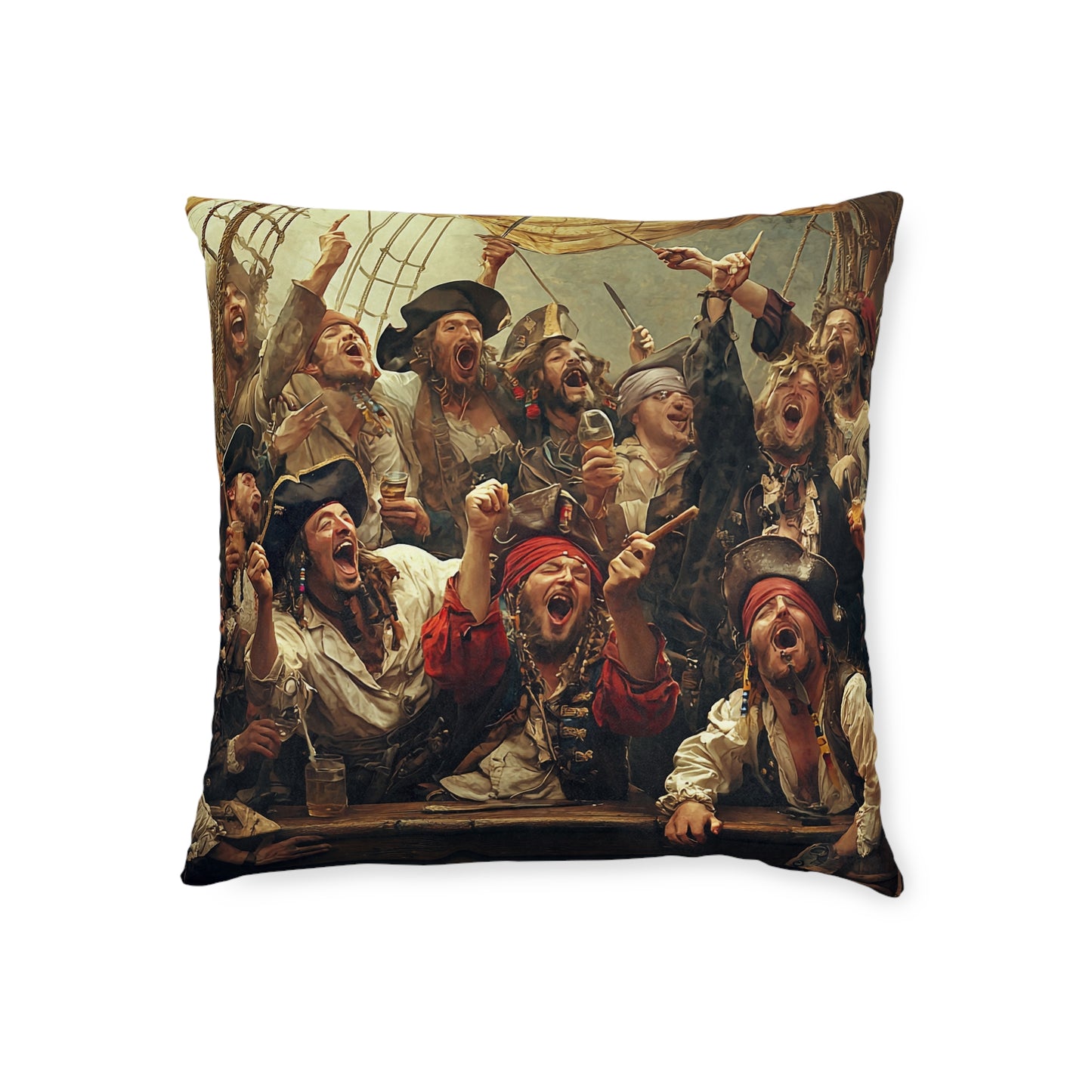 Pirate-Themed Square Pillow - Nautical Decor for Adventure Lovers UK