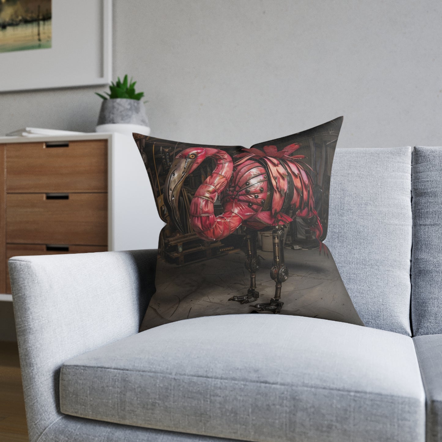 Steampunk Birds - Square Pillow - UK